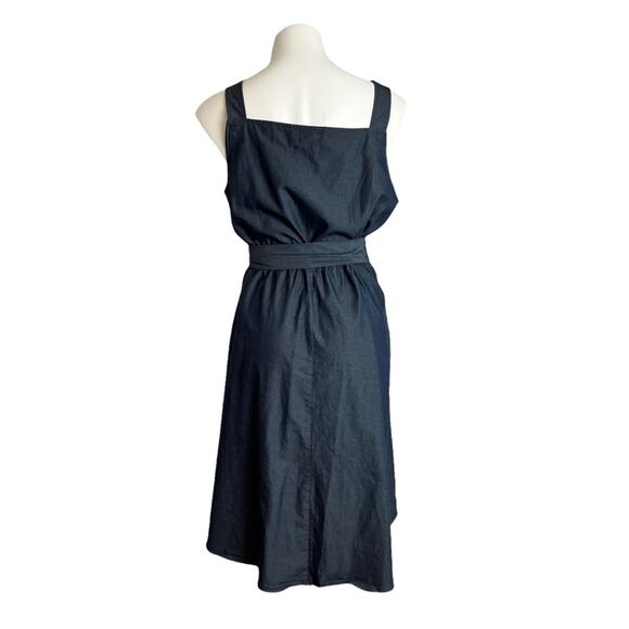 Ava & Viv Dress Square Neckline Hi Low Hemline Blue Chambray Women's Size 14W - Picture 2 of 15